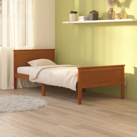 vidaXL Bed Frame Honey Brown Solid Wood Pine 100x200 cm