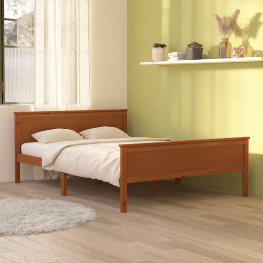 vidaXL Bed Frame Honey Brown Solid Wood Pine 120x200 cm