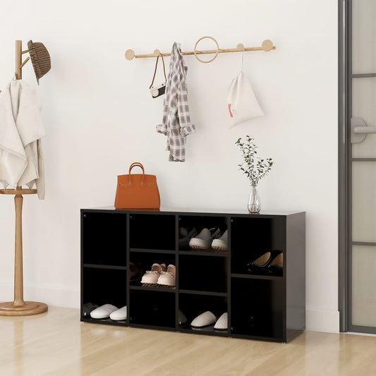 vidaXL Shoe Bench Black 103x30x54.5 cm Engineered Wood