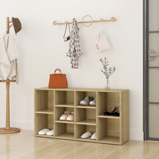 vidaXL Shoe Bench Sonoma Oak 103x30x54.5 cm Engineered Wood