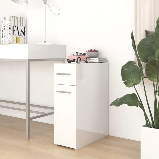 vidaXL Apothecary Cabinet High Gloss White 20x45.5x60 cm Engineered Wood