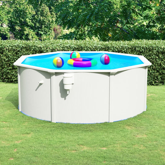 vidaXL Swimming Pool with Steel Wall 360x120 cm White
