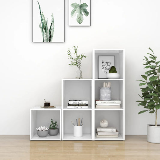 vidaXL 3 Piece TV Cabinet Set White Engineered Wood
