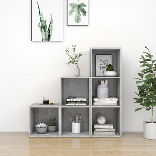 vidaXL 3 Piece TV Cabinet Set Concrete Grey Engineered Wood