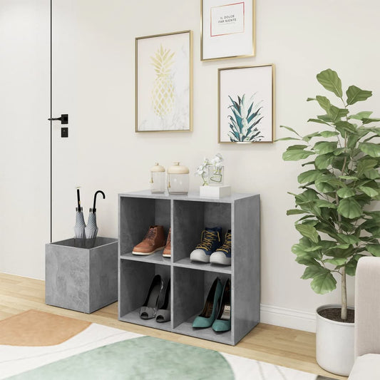 vidaXL Hall Shoe Cabinet Concrete Grey 105x35.5x70 cm Engineered Wood