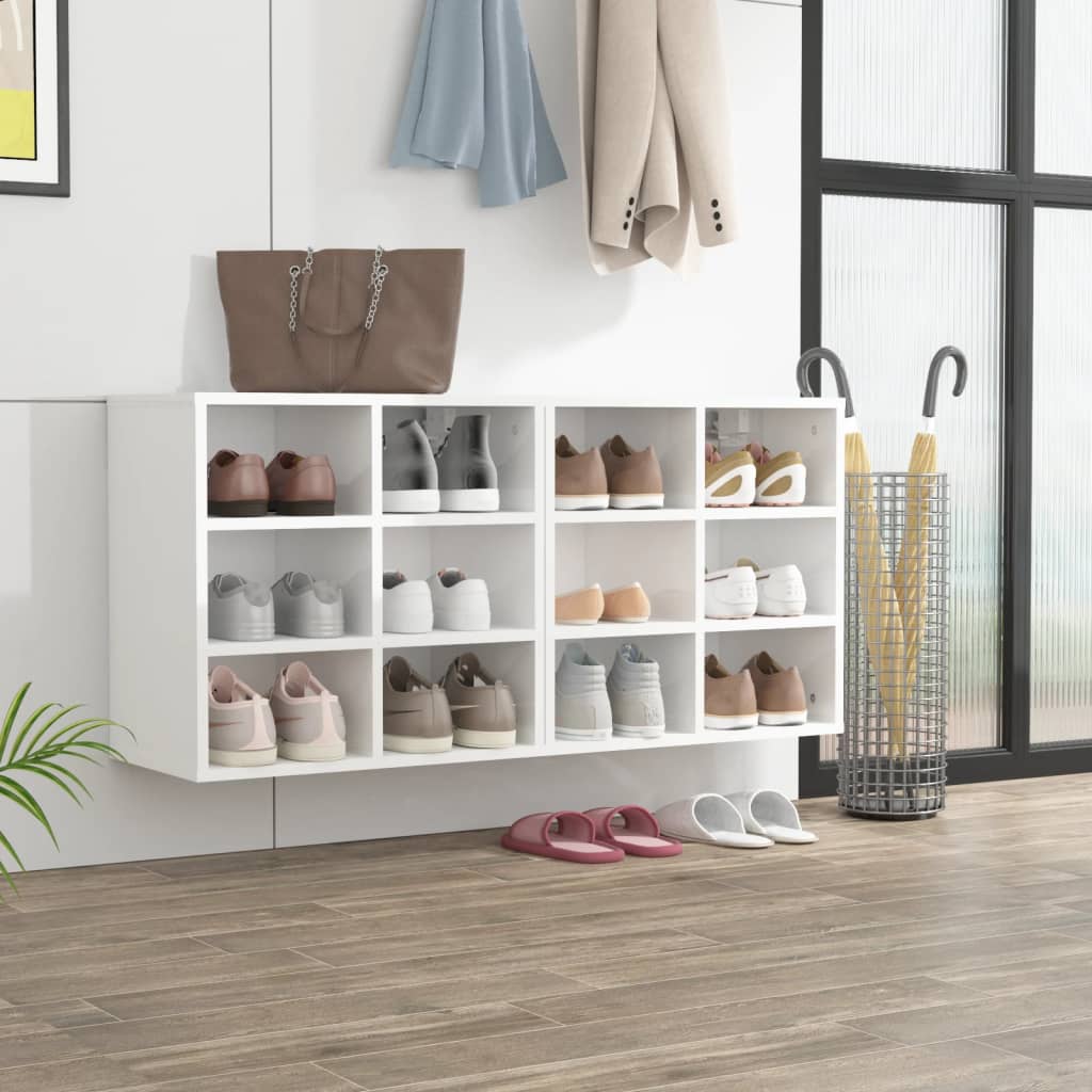 vidaXL Shoe Cabinets 2 pcs High Gloss White 52.5x30x50 cm