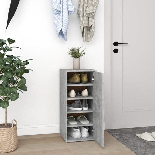vidaXL Shoe Cabinet Concrete Grey 32x35x70 cm Engineered Wood