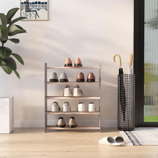 vidaXL Shoe Rack Grey 65x24x81 cm Engineered Wood