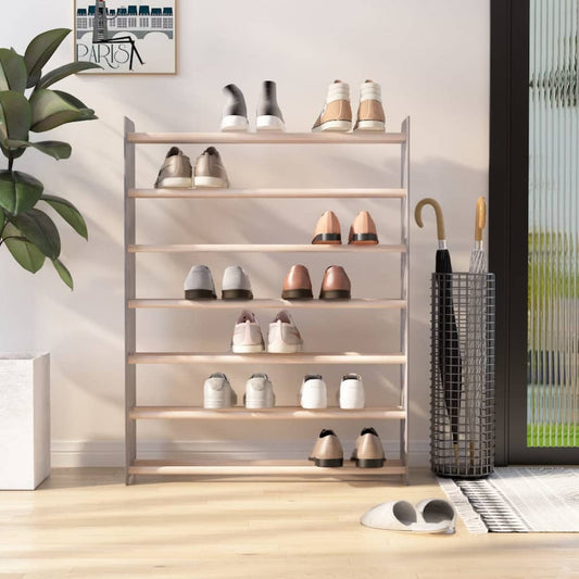 vidaXL Shoe Rack Grey 90x24x117 cm Engineered Wood