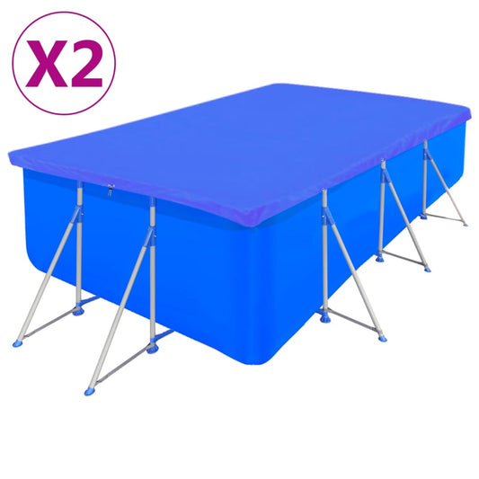 vidaXL Pool Covers 2 pcs PE Rectangular 90 g/sqm 394x207 cm
