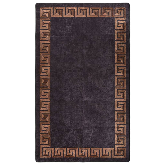 vidaXL Rug Washable 190x300 cm Black and Gold Anti Slip