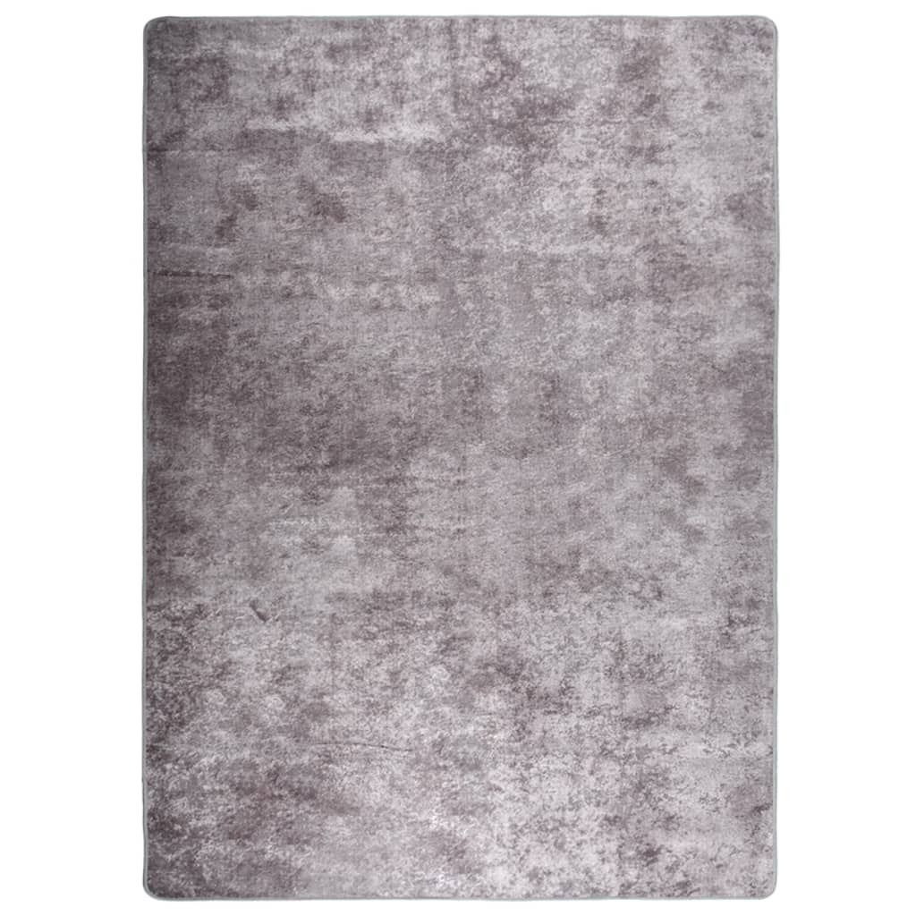vidaXL Rug Washable 120x180 cm Grey Anti Slip
