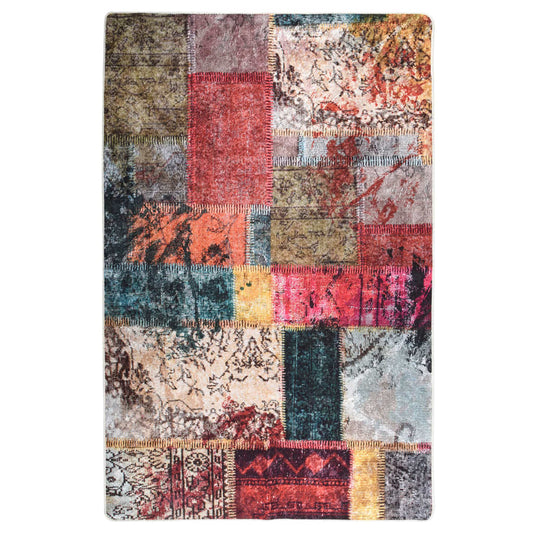 vidaXL Rug Washable Patchwork 80x150 cm Multicolour Anti Slip