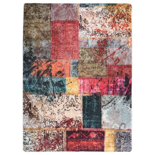 vidaXL Rug Washable Patchwork 120x180 cm Multicolour Anti Slip