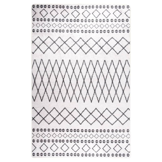 vidaXL Rug Washable 80x150 cm Black and White Anti Slip
