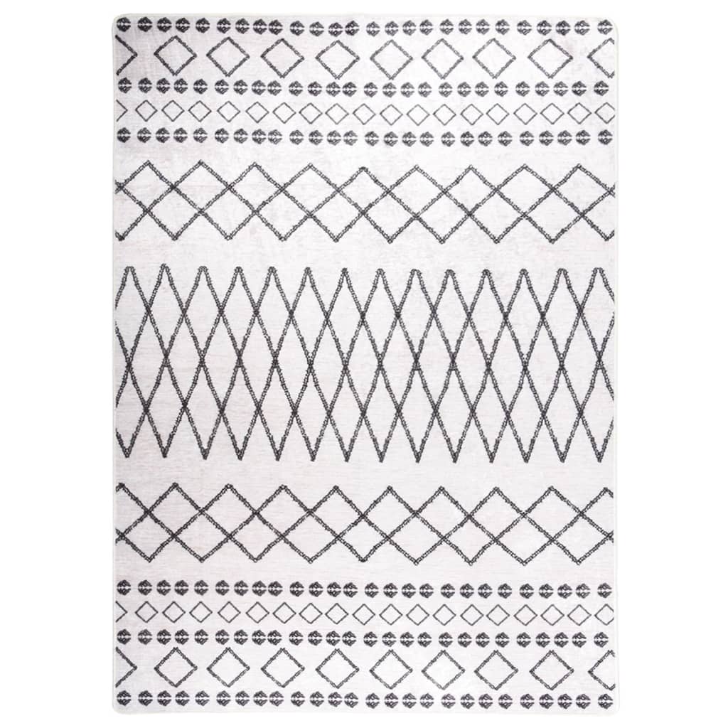 vidaXL Rug Washable 120x180 cm Black and White Anti Slip