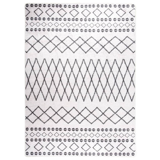 vidaXL Rug Washable 120x180 cm Black and White Anti Slip