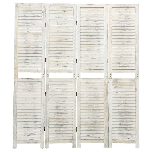 vidaXL 4-Panel Room Divider Cream 140x165 cm Wood