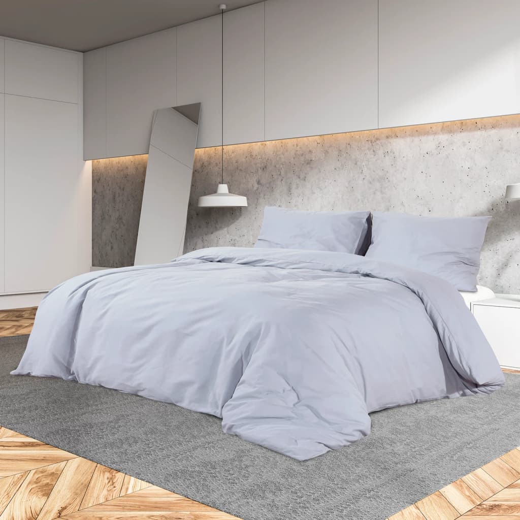 vidaXL Duvet Cover Set Grey 135x200 cm Light-weight Microfiber