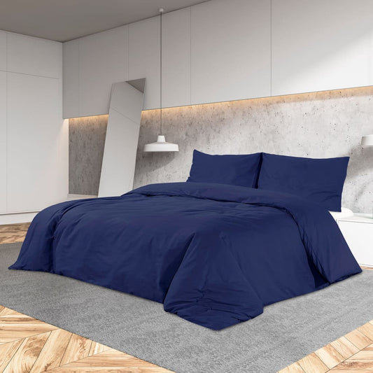 vidaXL Duvet Cover Set Navy Blue 260x220 cm Light-weight Microfiber