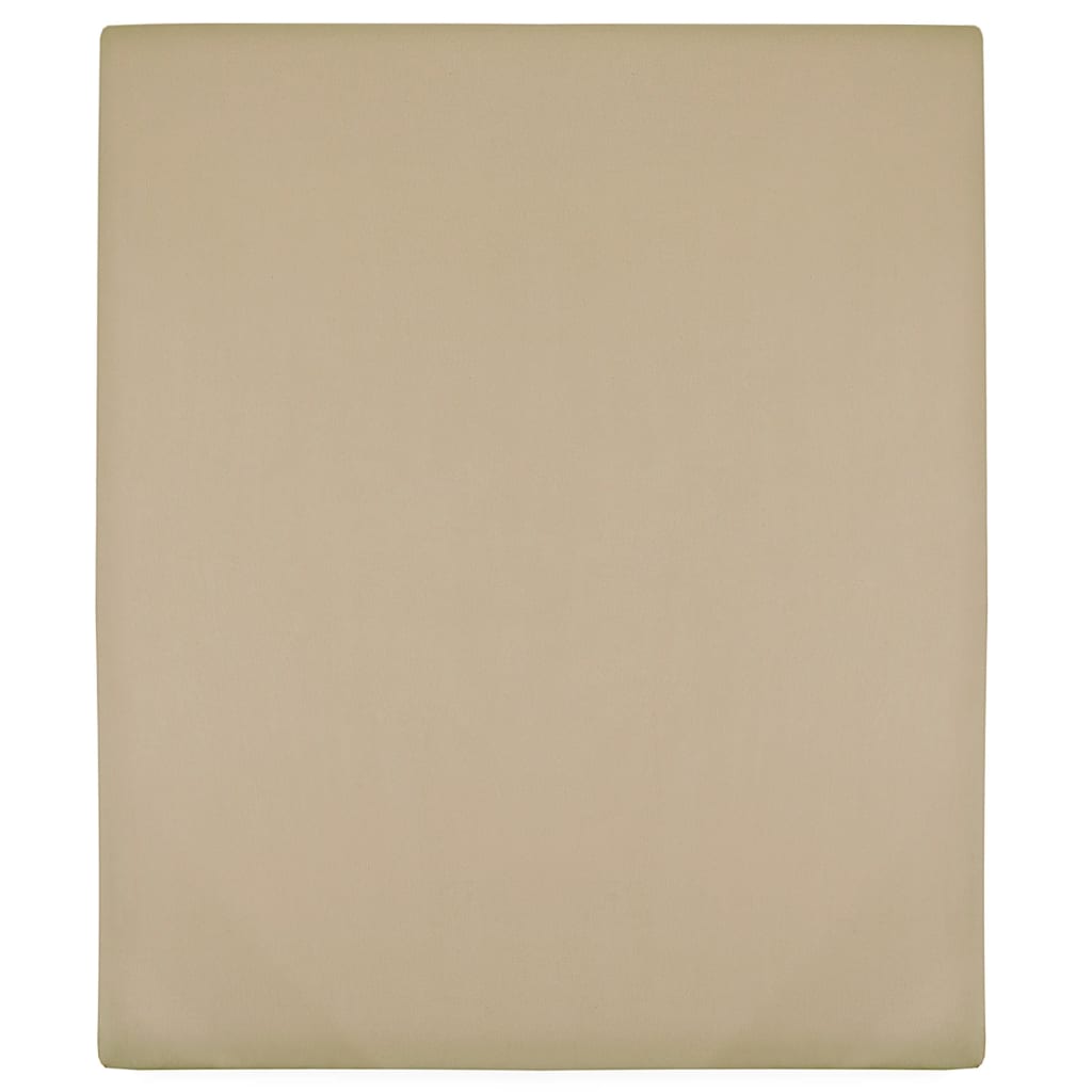 vidaXL Jersey Fitted Sheets 2 pcs Taupe 100x200 cm Cotton