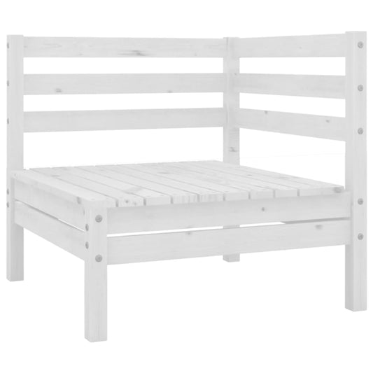 vidaXL Garden Corner Sofa White Solid Wood Pine
