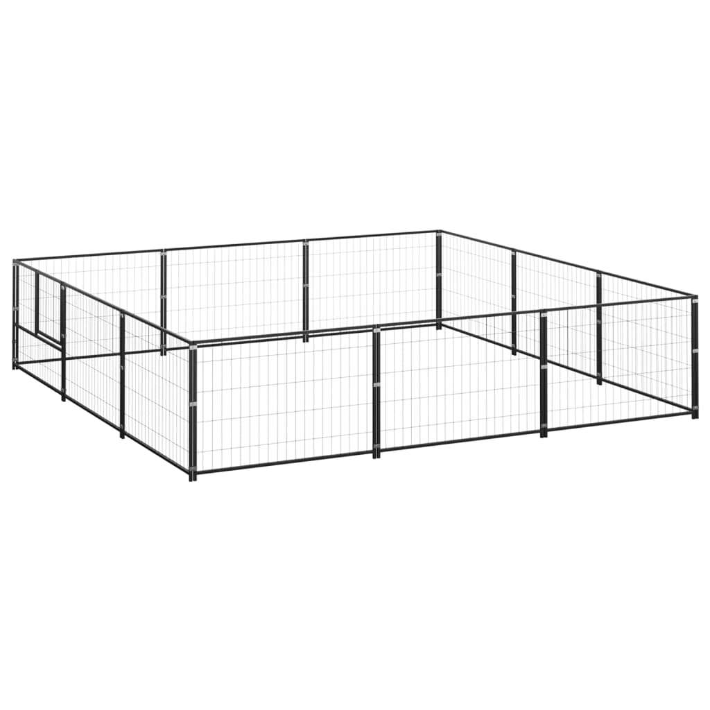 vidaXL Dog Kennel Black 9 mŒ_ Steel