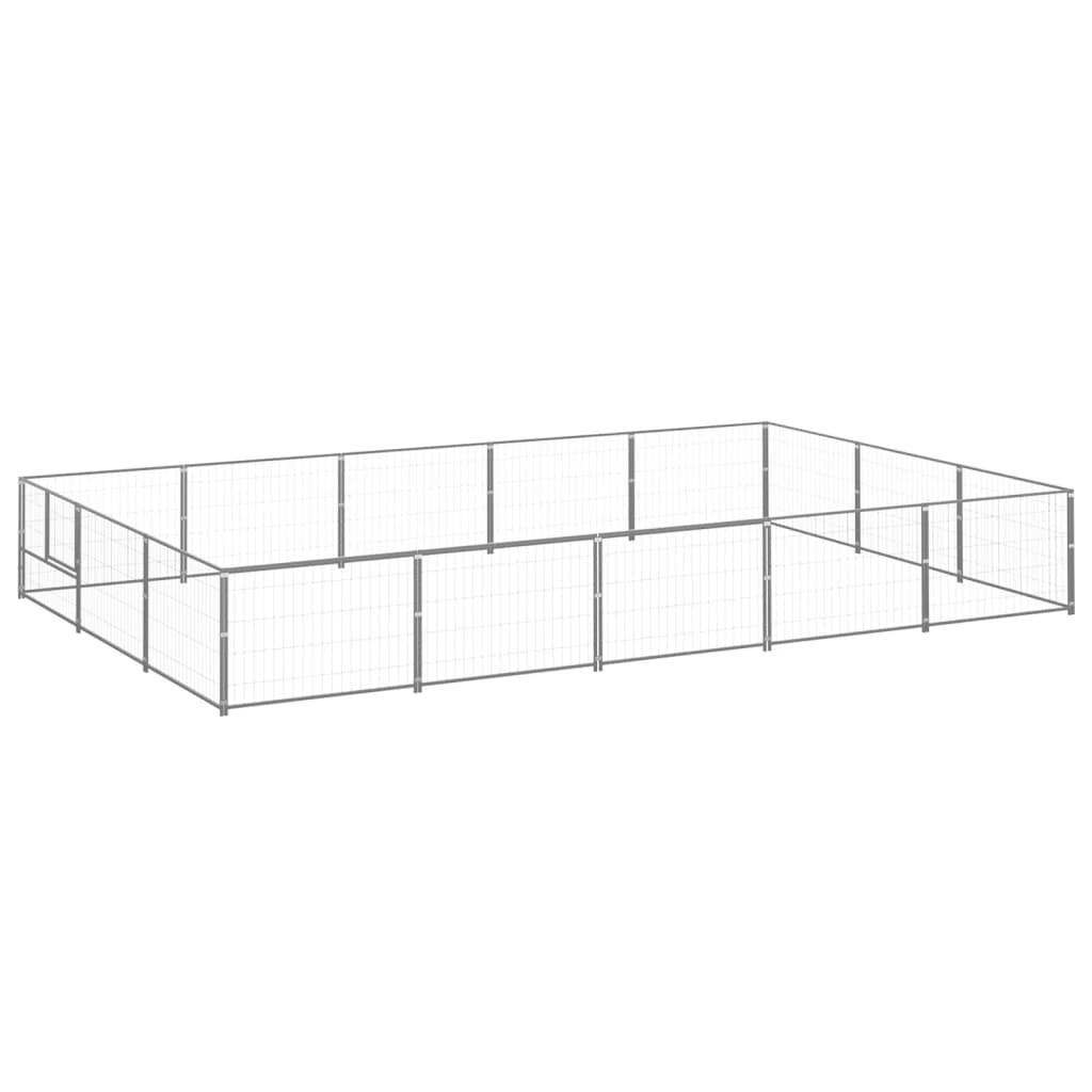 vidaXL Dog Kennel Silver 15 mŒ_ Steel