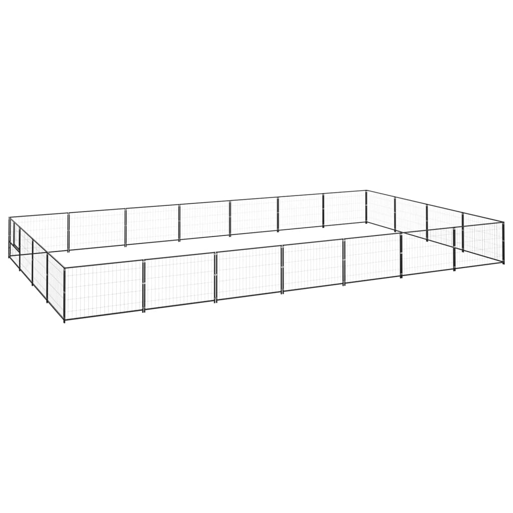 vidaXL Dog Kennel Black 28 mŒ_ Steel