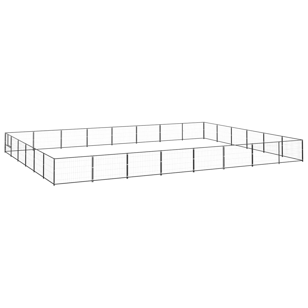 vidaXL Dog Kennel Black 48 mŒ_ Steel
