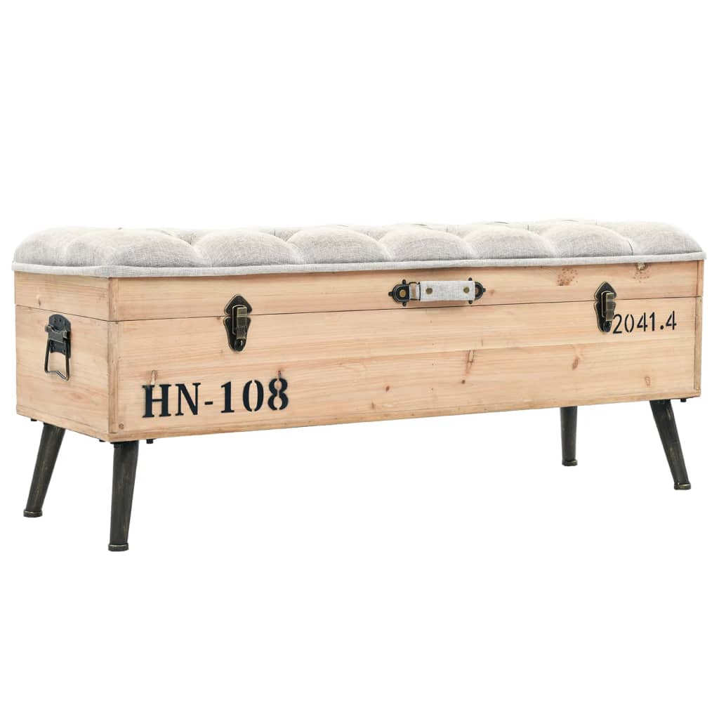 vidaXL Storage Bench 110 cm Solid Firwood
