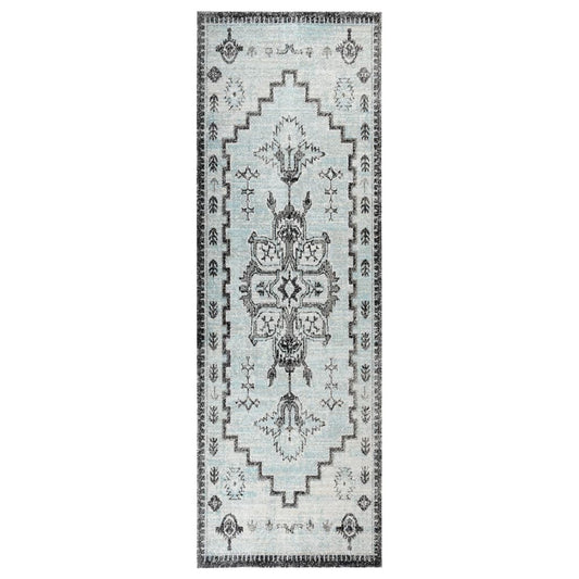 vidaXL Outdoor Rug Flatweave 80x250 cm Green and Grey