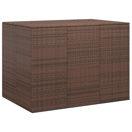 vidaXL Garden Cushion Box PE Rattan 145x100x103 cm Brown
