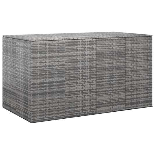vidaXL Garden Cushion Box PE Rattan 194x100x103 cm Grey