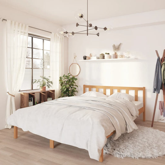 vidaXL Bed Frame Honey Brown Solid Pinewood 160x200 cm