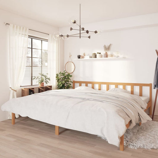 vidaXL Bed Frame Honey Brown Solid Wood Pine 180x200 cm Super King Size