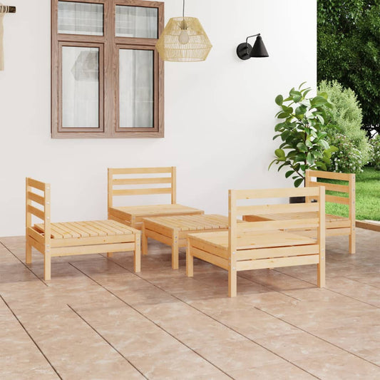 vidaXL 5 Piece Garden Lounge Set Solid Pinewood