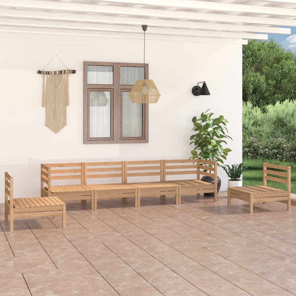 vidaXL 6 Piece Garden Lounge Set Solid Pinewood