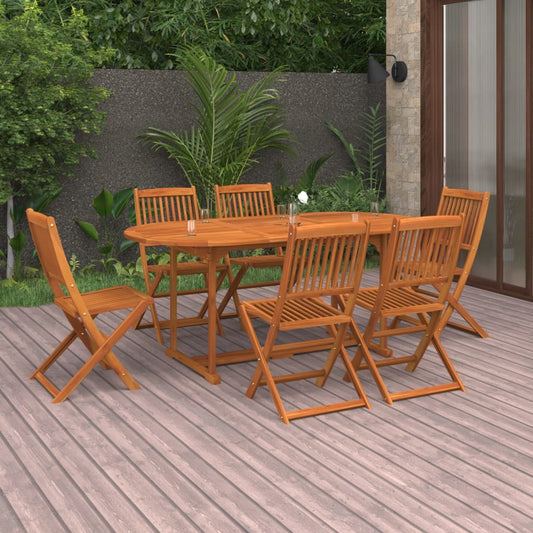 vidaXL 7 Piece Garden Dining Set Solid Acacia Wood