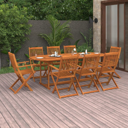 vidaXL 9 Piece Garden Dining Set Solid Acacia Wood