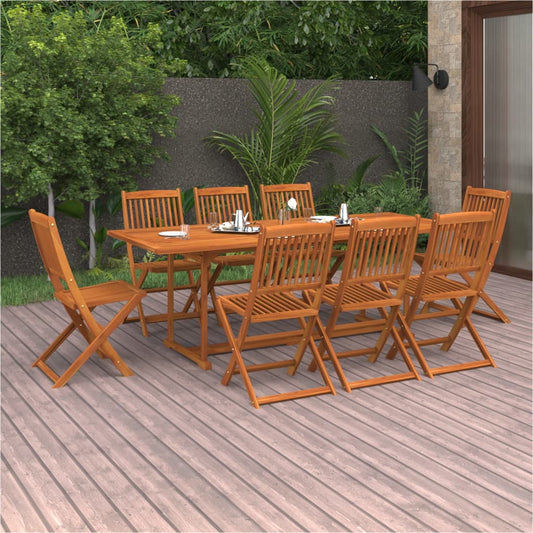 vidaXL 9 Piece Garden Dining Set Solid Acacia Wood