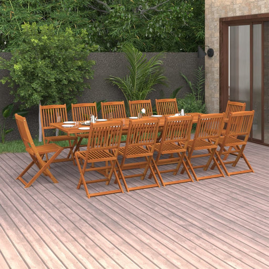 vidaXL 13 Piece Garden Dining Set Solid Acacia Wood