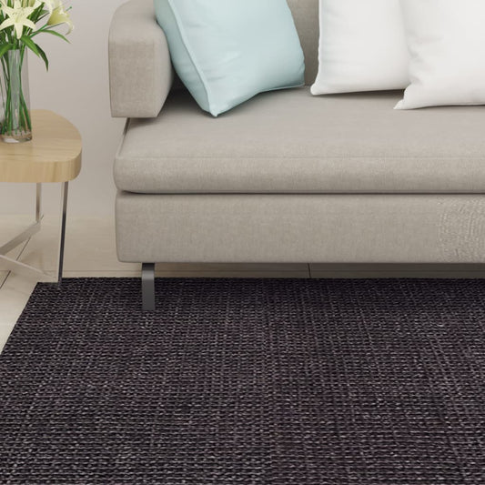 vidaXL Rug Natural Sisal 66x150 cm Black