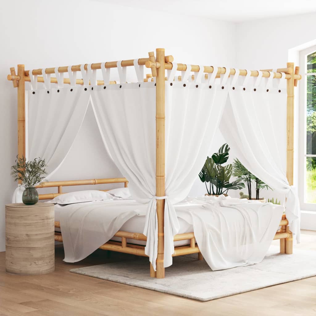 vidaXL Canopy Bed 180x200 cm 6FT Super King Bamboo