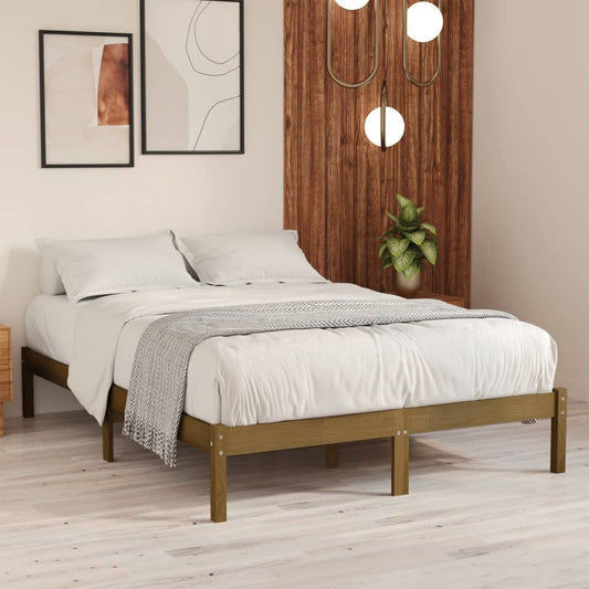 vidaXL Bed Frame Honey Brown Solid Wood Pine 120x200 cm
