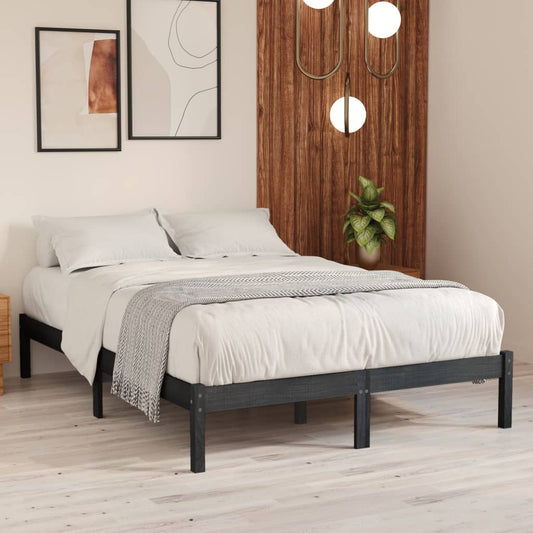 vidaXL Bed Frame Grey Solid Wood 180x200 cm Super King Size