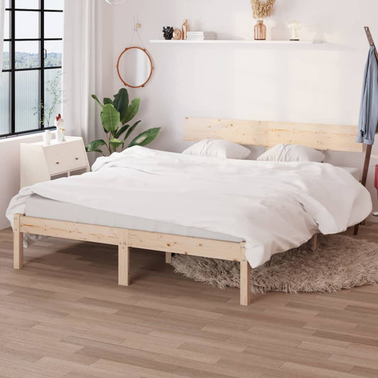 vidaXL Bed Frame Solid Wood Pine 140x190 cm