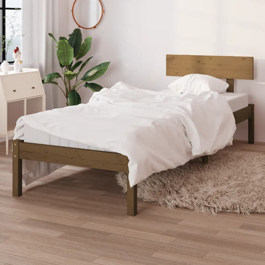 vidaXL Bed Frame Honey Brown Solid Wood Pine 100x200 cm