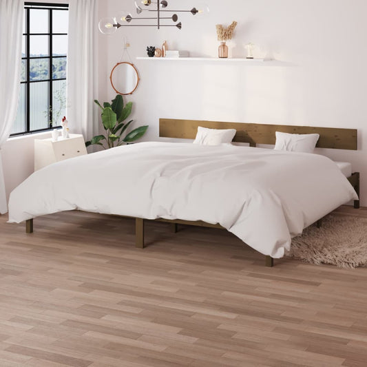 vidaXL Bed Frame Honey Brown Solid Wood Pine 180x200cm Super King Size