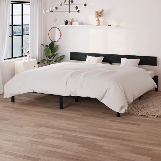 vidaXL Bed Frame Black Solid Wood Pine 200x200 cm